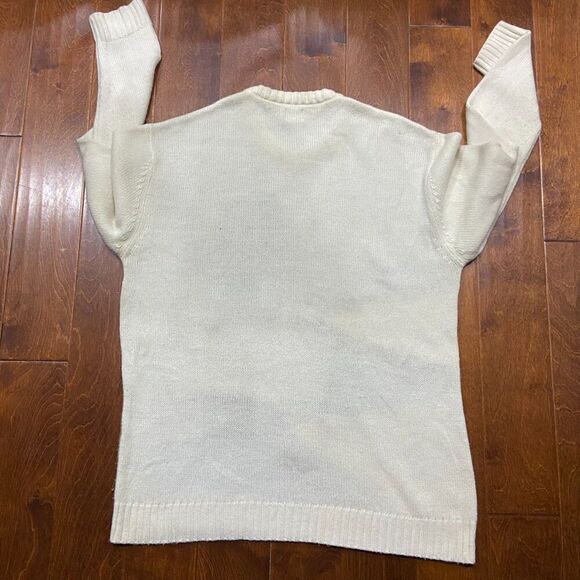 Enyce Vintage Y2K Casual Crewneck Wool Acrylic Cream Sweater Men's Size XXL - Picture 4 of 7